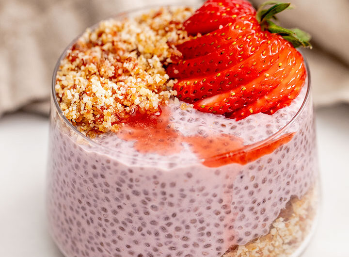 Strawberry Chia Seed Pudding (3 Ingredients, No Cook & Meal Prep Friendly)